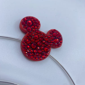 Red Mouse Halo Topper with Gem Detail