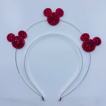 Load image into Gallery viewer, Red Mouse Halo Topper with Gem Detail