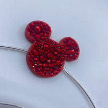 Load image into Gallery viewer, Red Mouse Halo Topper with Gem Detail