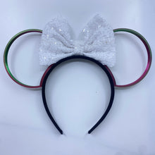 Load image into Gallery viewer, &quot;Standard&quot;  Color Changing Cranberry + Pine Open Hoop Ears