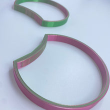 Load image into Gallery viewer, &quot;Just Ears&quot; Color Changing Cranberry + Pine Open Hoops